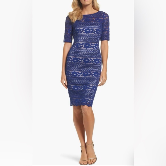 Adrianna Papell Dresses & Skirts - Adriana Papell Blue corded lace Dress